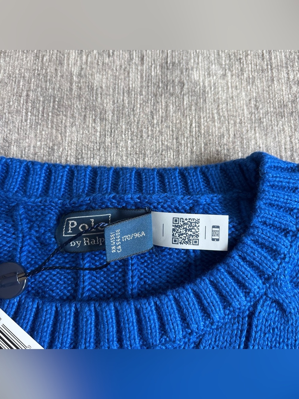NWT Polo Ralph Lauren Flag Cable Knit Cropped Sweater New - Picture 3 of 6